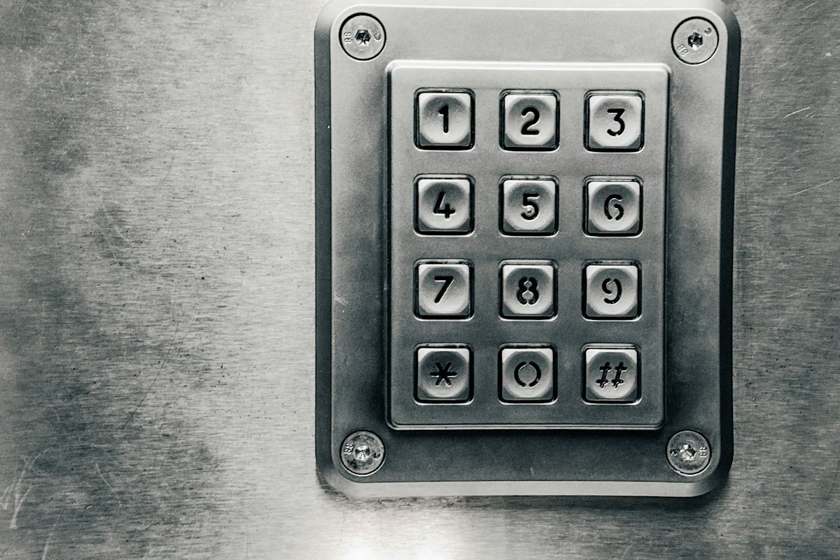Alarm keypad close-up