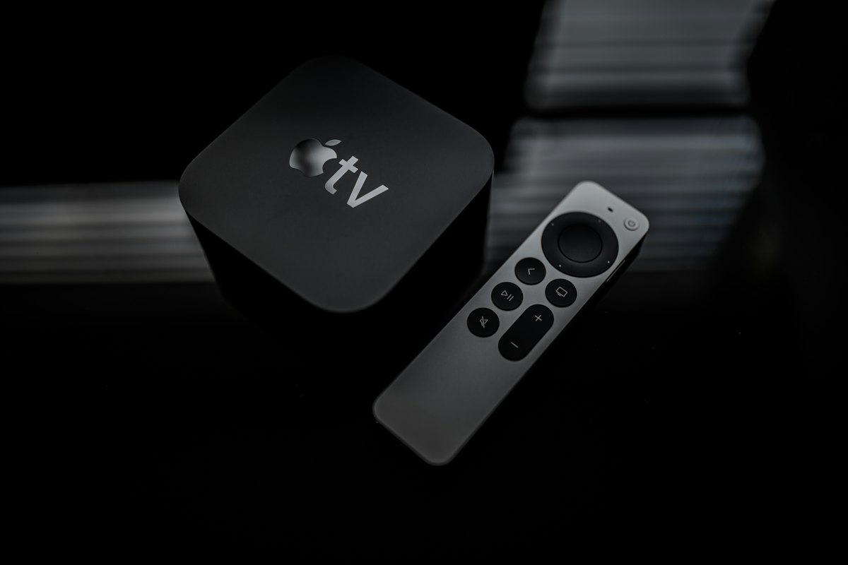 Apple TV box and remote