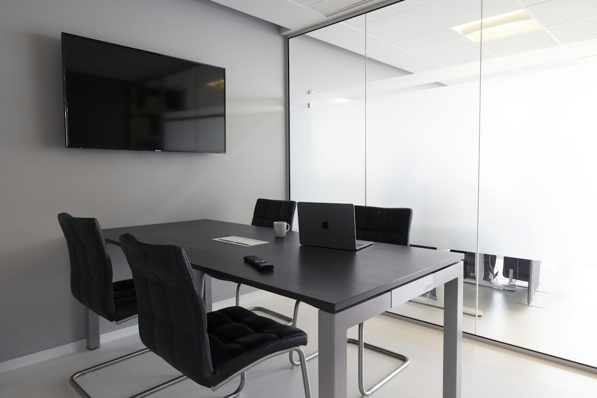 Conference room with a display