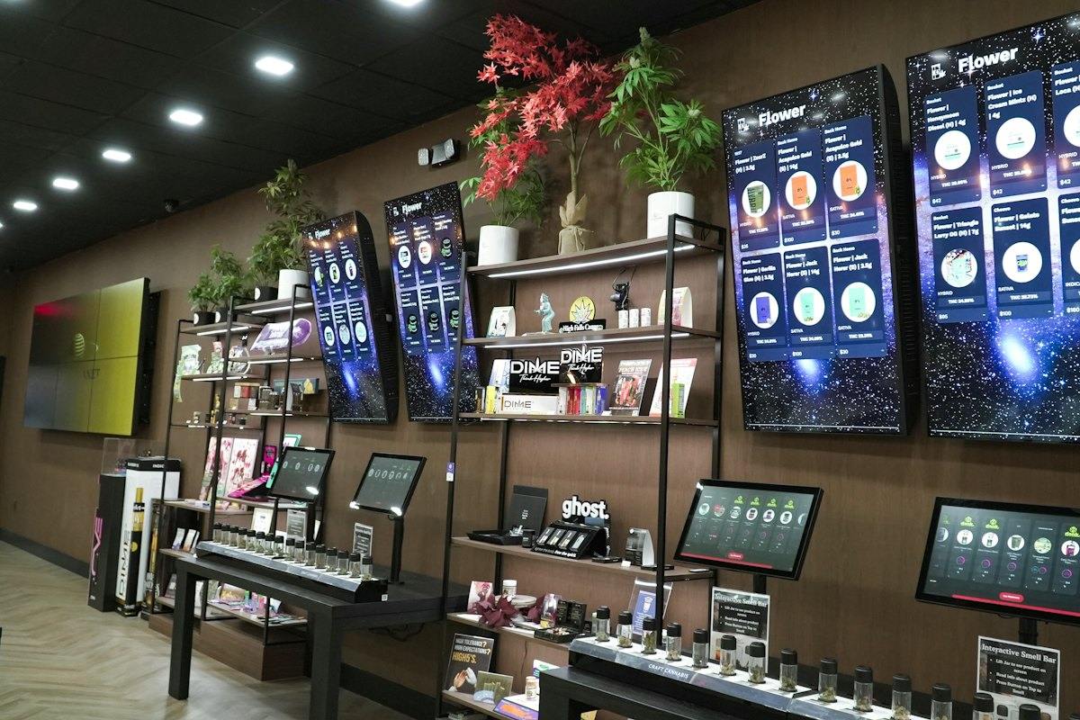 Store with digital menu screens