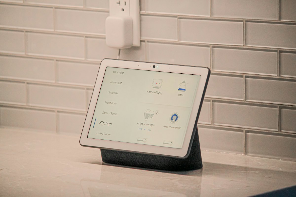 Smart home panel on a wall