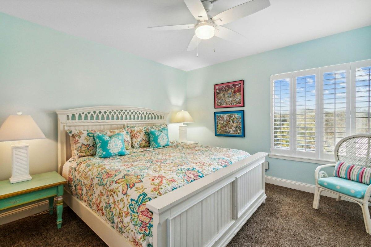 Bedroom with plantation shutters