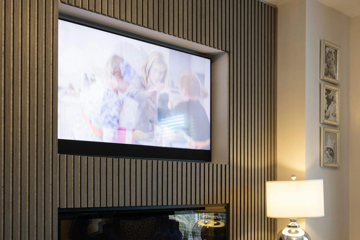 TV over a fireplace